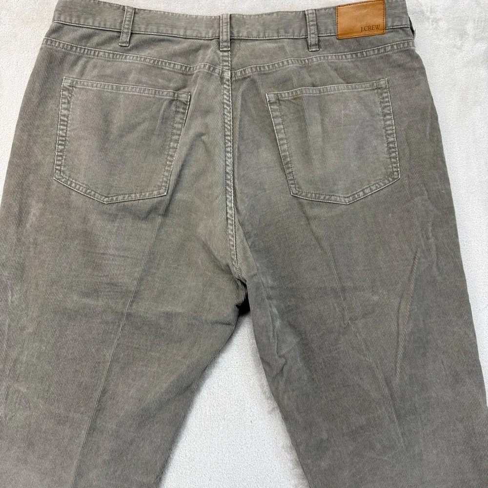 VTG J.Crew Pants Mens 38x34 Gray Corduroy Straight Leg Baggy Cotton Preppy Y2K